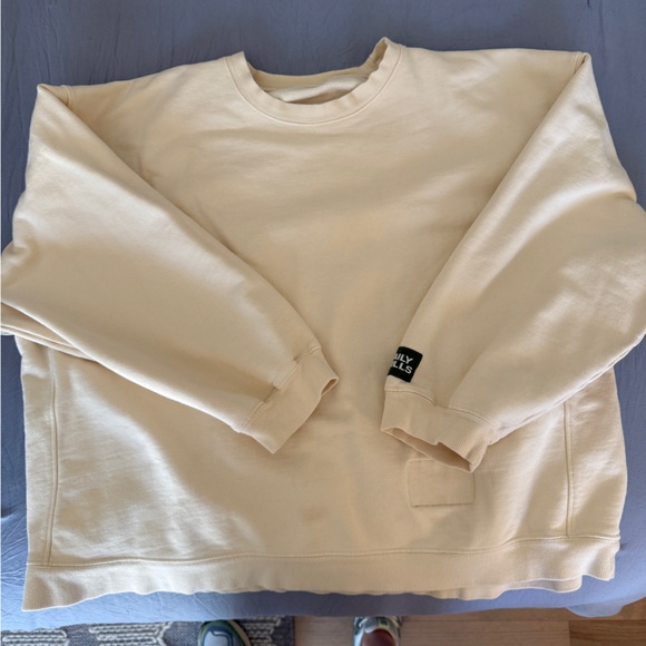 DAILY DRILLS reversible French terry crew in SAND XS/S